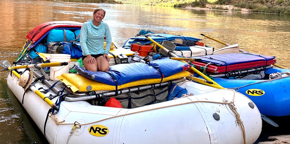 Image of a woman on a raft