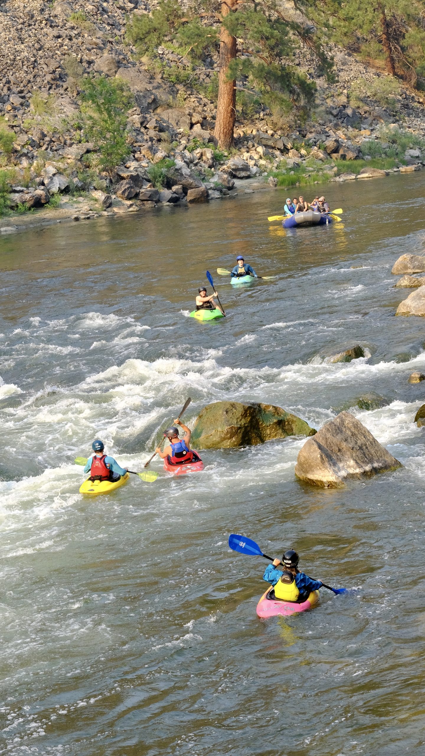 teen-kayak-camp-beginner-in-rapid