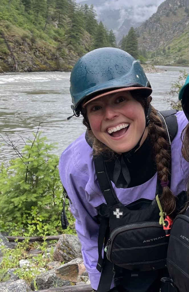 Friendly river guide smiling on the Salmon River in Idaho.
